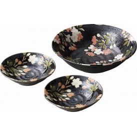 夏の贈り物お中元 香物鉢揃 宇野千代 小鉢（直径11.2×3cm）×2、盛鉢（直径17.8×4.7cm）×1
