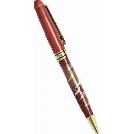 夏の贈り物お中元 木製 漆芸ボールペン 千羽鶴 直径1.5×14.5cm ★替え芯1本付