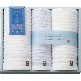 夏の贈り物お中元 フェイスタオル2P＆ウォッシュタオル 伊予の白波 フェイスタオル：33×75cm、ウォッシュタオル：33×35cm