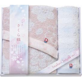 春の贈り物 バスタオル＆ウォッシュタオル 今治さくら織 バスタオル：40×110cm、ウォッシュタオル：28×30cm