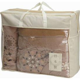 夏の贈り物お中元 吸湿発熱わた入り 国産やわらかタッチ毛布ふとん＆敷パット 毛布ふとん：140×190cm、敷パット：100×205cm