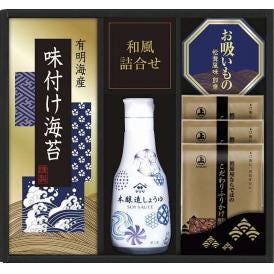 夏の贈り物お中元 ヤマサ鮮度卓上しょうゆ＆和風詰合せ こだわりふりかけ（6g）×3、ヤマサ鮮度卓上しょうゆ（200ml）・永谷園お吸いもの松茸風味（2.3g×2袋）・有明海産味付け海苔（3切6枚）×各
