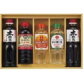 夏の贈り物お中元 キッコーマン＆調味料バラエティセット サンビシ本醸造しょうゆ（500ml）×2、キッコーマンこいくちしょうゆ（500ml）・日の出（料理酒・割烹みりんタイプ）（各400ml）×各1