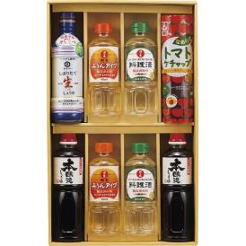 春の贈り物 キッコーマン＆調味料バラエティセット サンビシ本醸造しょうゆ（500ml）・日の出（料理酒・割烹みりんタイプ）（各400ml）×各2、キッコーマンいつでも新鮮しぼりたて生しょうゆ（4