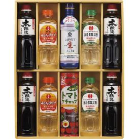 夏の贈り物お中元 キッコーマン＆調味料バラエティセット サンビシ本醸造しょうゆ（500ml）×4、日の出（料理酒・割烹みりんタイプ）（各400ml）×各2、キッコーマンいつでも新鮮しぼりたて生しょうゆ