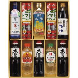 夏の贈り物お中元 キッコーマン＆調味料バラエティセット サンビシ本醸造しょうゆ（500ml）×3、イカリなめらかトマトケチャップ（280g）×2、伊賀越天然蔵のつゆ（500ml）・キッコーマンいつでも