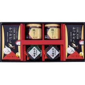 夏の贈り物お中元 海の恵詰合せ のり佃煮（80g）・鮭ほぐし（50g）・日本料理神谷監修かつおだし（4g×8袋）×各2