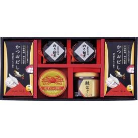 夏の贈り物お中元 海の恵詰合せ のり佃煮（80g）・日本料理神谷監修かつおだし（4g×8袋）×各2、紅ずわいがにほぐし身（55g）・鮭ほぐし（50g）×各1