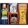 夏の贈り物お中元 美味のつむぎ バラエティセット 昭和キャノーラ油（300g）・かつおだし（4g×4袋）・たまごフリーズドライスープ・白子だし塩のり（8切5枚）×各1