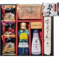夏の贈り物お中元 美味のつむぎ バラエティセット たまごフリーズドライスープ×2、昭和キャノーラ油（300g）・キッコーマンしぼりたて生醤油（200ml）・讃岐うどん（180g）・めんつゆ濃縮（30m