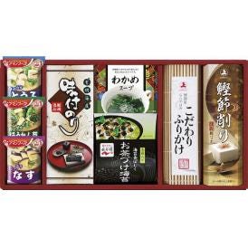 夏の贈り物お中元 アマノフーズ＆永谷園 食卓セット アマノとうふおみそ汁（10g）・アマノなすおみそ汁（9.5g）・アマノほうれん草おみそ汁（7g）・永谷園お茶づけ海苔（6.3g×3袋）・こだわりふり