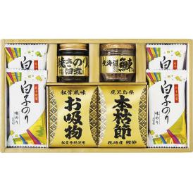 夏の贈り物お中元 和之彩膳 詰合せ 白子のり味のり（8切5枚入）×4、焼きのり入佃煮（85g）・北海道産鰊フレーク（50g）・枕崎産本枯節（2.5g×2袋）・松茸風味お吸い物（2.3g×3袋）×各1
