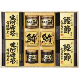 夏の贈り物お中元 美味之誉 詰合せ 焼きのり入佃煮（85g）・まぐろ油漬け（70g）・北海道産鰊フレーク（50g）・鹿児島県産鰹節（2g×3）・有明海産味附海苔（8切10枚入）×各2