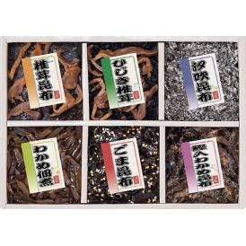 夏の贈り物お中元 御昆布 佃煮6品詰合せ 廣川昆布 ごま昆布・椎茸昆布・ひじき椎茸・わかめ佃煮・鰹入わかめ昆布（各40g）・汐吹昆布（15g）×各1