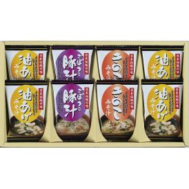 夏の贈り物お中元 フリーズドライ「お味噌汁三種の味詰合せ」 お味噌汁（油あげ）×4、お味噌汁（きのこ・豚汁）×各2