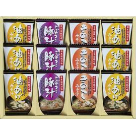 春の贈り物 フリーズドライ「お味噌汁三種の味詰合せ」 お味噌汁（油あげ）×6、お味噌汁（きのこ・豚汁）×各3
