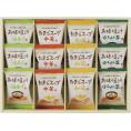 夏の贈り物お中元 フリーズドライ「お味噌汁・スープ詰合せ」 お味噌汁（ほうれん草・油あげ）・たまごスープ（和風・中華）×各3