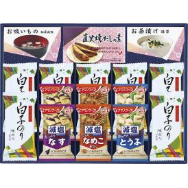 夏の贈り物お中元 味之庵 アマノフーズ＆白子のり詰合せ 白子のり味のり（8切5枚）×7、アマノフーズ減塩いつものおみそ汁（とうふ・なす・なめこ）×各2、だしの素（10g×4袋）・永谷園お茶づけ海苔（4