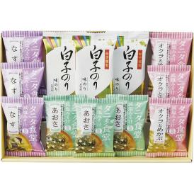 夏の贈り物お中元 タニタ食堂監修減塩みそ汁・白子のり詰合せ タニタ食堂監修減塩みそ汁（あおさ・なす・オクラとめかぶ）・白子のり味のり（8切5枚）×各3