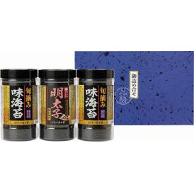 夏の贈り物お中元 食卓のやまや 博多辛子明太子味海苔＆旬摘み味海苔セット 有明海産旬摘み味海苔6袋詰（8切4枚）×2、食卓のやまや 博多辛子明太子味海苔（8切24枚）×1