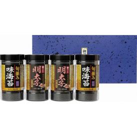 夏の贈り物お中元 食卓のやまや 博多辛子明太子味海苔＆旬摘み味海苔セット 有明海産旬摘み味海苔（8切4枚×6袋）・食卓のやまや 博多辛子明太子味海苔（8切24枚）×各2