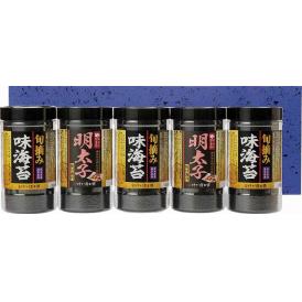 夏の贈り物お中元 食卓のやまや 博多辛子明太子味海苔＆旬摘み味海苔セット 有明海産旬摘み味海苔6袋詰（8切4枚）×3、食卓のやまや 博多辛子明太子味海苔（8切24枚）×2