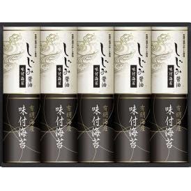 夏の贈り物お中元 有明海産＆しじみ醤油味付のり 有明海産味付海苔・しじみ醤油味付海苔（各8切8枚×3袋）×各5