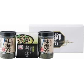 夏の贈り物お中元 永谷園お茶漬け・柳川海苔詰合せ 柳川海苔味付け海苔（8切32枚）×2、永谷園お茶づけ海苔（6.3g×3袋）×1