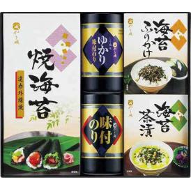 夏の贈り物お中元 味のり卓上バラエティセット やま磯 味付のり・ゆかり味付のり（各8切24枚）・焼のり2袋詰（2切6枚）・海苔茶漬（5.5g×3袋）・海苔ふりかけ（5g×3袋）×各1