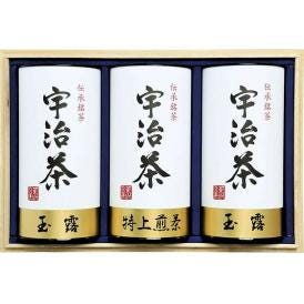 夏の贈り物お中元 宇治茶詰合せ（伝承銘茶）木箱入 玉露（150g）×2、特上煎茶（150g）×1