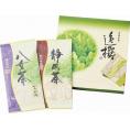 夏の贈り物お中元 日本銘茶二都巡り「翠」-Midori- 袋布向春園本店 静岡煎茶・八女かりがね茶（各40g）×各1