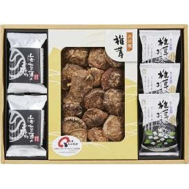 夏の贈り物お中元 日本の美味・和素材スープ詰合せ 椎茸お吸い物（あごだし）×3、海苔お吸物×2、大分産原木乾椎茸こうしん（30g）×1