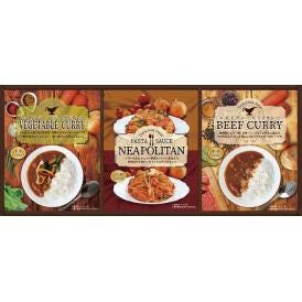 夏の贈り物お中元 レストランカレー＆味わいパスタソースセット BUONO TAVOLA パスタソース（ナポリタン）（250g）・ビーフカレー・ベジタブルカレー（各180g）×各1