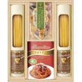 夏の贈り物お中元 味わいソースで食べるパスタセット 彩食ファクトリー スパゲティ（130g）×2、パスタソース（ナポリタン2人前）（250g）・自然色パスタコンキリエ（プレーン・ほうれん草・ウコン・ビ