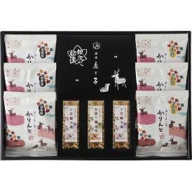 夏の贈り物お中元 和菓子詰合せ 銀座鹿乃子 かりんとう（黒蜜・白蜜）(各10g)×各3、羊羹（小倉）（50g）×2、羊羹（本練）（50g）×1