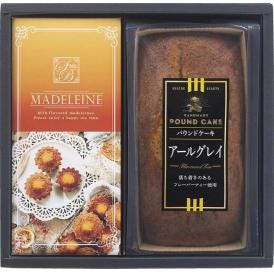 夏の贈り物お中元 スィートバスケット 焼き菓子バラエティ詰合せ パウンドケーキ（アールグレイ）・マドレーヌ（ミルク）（2個）×各1