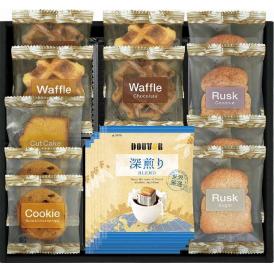 夏の贈り物お中元 ドトールコーヒー＆スイーツセレクション ドトールドリップコーヒー（7g）×4、ラスク（シュガー･ココナッツ）･ワッフル（プレーン･チョコ）･ナッツとチョコのざっくりクッキー×各2、レ
