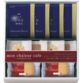 夏の贈り物お中元 レーズンサンド・コーヒーセット モンシャルール カフェ AGFR「ちょっと贅沢な珈琲店R」ドリップパックスペシャルブレンド（7g）×4、レーズンサンド・花型いちご・アメリカン×各2