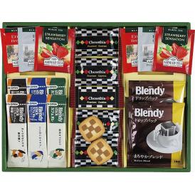 夏の贈り物お中元 クッキー＆コーヒー＆紅茶 ブレイクタイム チェスティアクッキー×8、AGFブレンディスティックコーヒーカフェオレ（8.8g）・AGFブレンディドリップコーヒー（7g）・AGFブレンデ