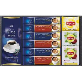 春の贈り物 珈琲・紅茶セット AGF&リプトン AGFちょっと贅沢な珈琲店（プレミアムマイルド・プレミアムビター）（各7g）×各3、リプトン（ロイヤルブレンドティーバッグ・セイロンティーバッグ）