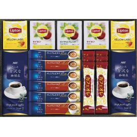 夏の贈り物お中元 珈琲・紅茶セット AGF&リプトン カフェオレ（12g）・リプトンセイロンティーバッグ（2.2g）・リプトンイエローラベルティーバッグ（2g）×各6、AGFちょっと贅沢な珈琲店（プレ
