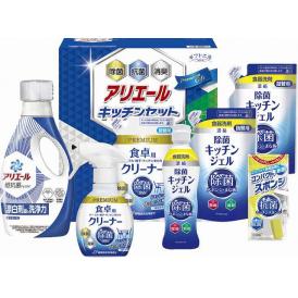 夏の贈り物お中元 アリエール＆キッチンセット ギフト工房 除菌キッチンジェル詰替用（160ml）×2、P&Gアリエールジェル（720g）・食卓用クリーナー（260ml）・食卓用クリーナー詰替用（250