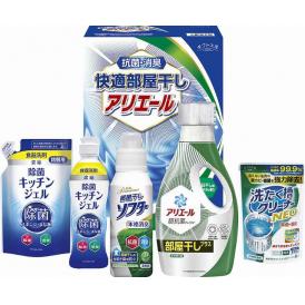夏の贈り物お中元 快適部屋干しアリエールギフト ギフト工房 P&Gアリエールジェル部屋干しプラス（690g）・抗菌部屋干しソフター（350g）・除菌キッチンジェル（200ml）・除菌キッチンジェル詰替