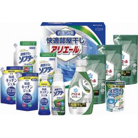 夏の贈り物お中元 快適部屋干しアリエールギフト ギフト工房 P&Gアリエールジェル部屋干しプラス詰替用（380g）×3、抗菌部屋干しソフター詰替用（300g）・除菌キッチンジェル詰替用（160ml）×