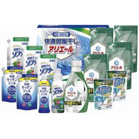 夏の贈り物お中元 快適部屋干しアリエールギフト ギフト工房 P&Gアリエールジェル部屋干しプラス詰替用（380g）×4、抗菌部屋干しソフター詰替用（300g）×3、除菌キッチンジェル詰替用（160ml