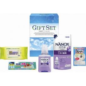 夏の贈り物お中元 ナノ洗浄バラエティ洗剤セット ライオンナノックスone（380g）・ライオンナノックスone詰替用（280g）・除菌キッチンクリーナー（24枚）・洗濯機用クリーナーM・ライオンリード