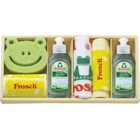 夏の贈り物お中元 キッチン洗剤ギフト フロッシュ マイクロファイバークロス（中国）（25×25cm）×3、フロッシュミニ（アロエヴェラ）（オーストリア）（100ml）×2、スポンジ（中国）×1
