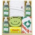夏の贈り物お中元 キッチン洗剤ギフト フロッシュ フロッシュミニ（アロエヴェラ）（オーストリア）（100ml）×3、マイクロファイバークロス（中国）（25×25cm）×2、今治製フェイスタオル（28×