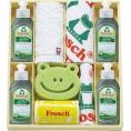 夏の贈り物お中元 キッチン洗剤ギフト フロッシュ フロッシュミニ（アロエヴェラ）（オーストリア）（100ml）×4、マイクロファイバークロス（中国）（25×25cm）×3、今治製ウォッシュタオル（28