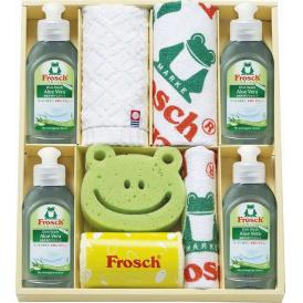夏の贈り物お中元 キッチン洗剤ギフト フロッシュ フロッシュミニ（アロエヴェラ）（オーストリア）（100ml）×4、マイクロファイバークロス（中国）（25×25cm）×3、今治製ウォッシュタオル（28